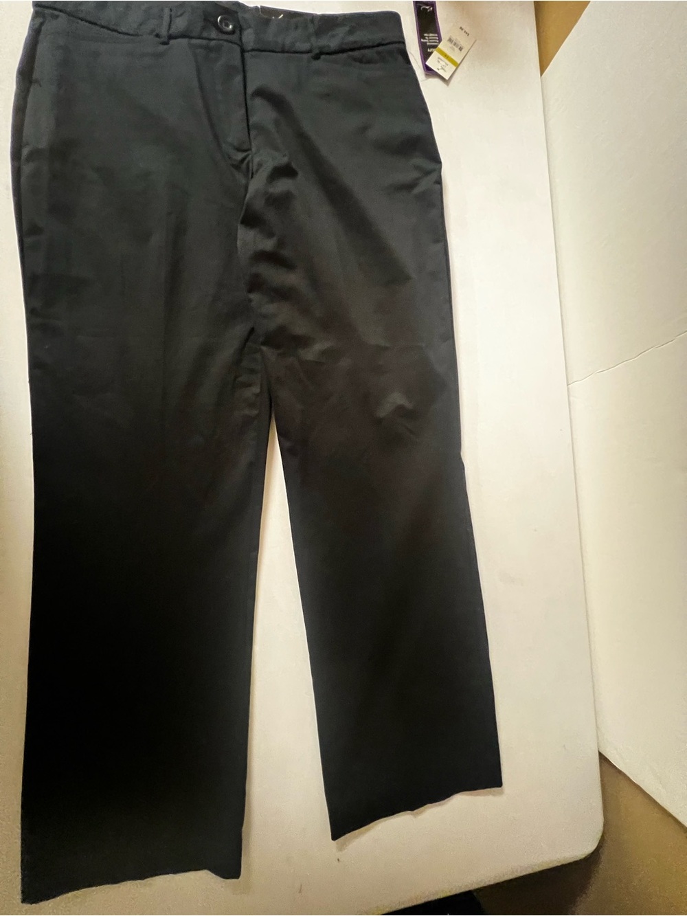 KIM ROGERS BLACK SIZE 14 CURVY STRAIGHT LEG PANTS. SITS AT WAIST. TUMMY PANEL - Picture 11 of 11